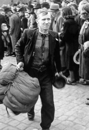 Johan Opland fotografert i Trondheim etter løslatelse fra Falstad